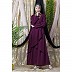 Asymmetrical abaya with overlapped panel- Wine
